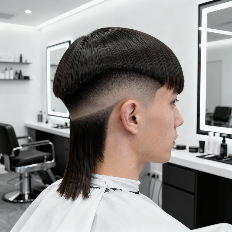 Skin Burst Fade Mullet