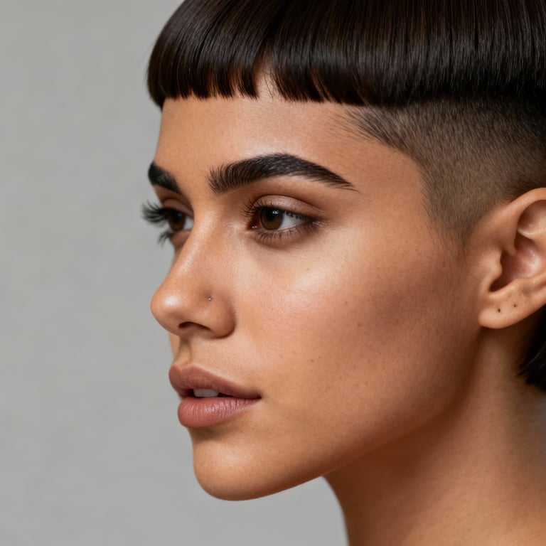 french crop on straight hair, low version.