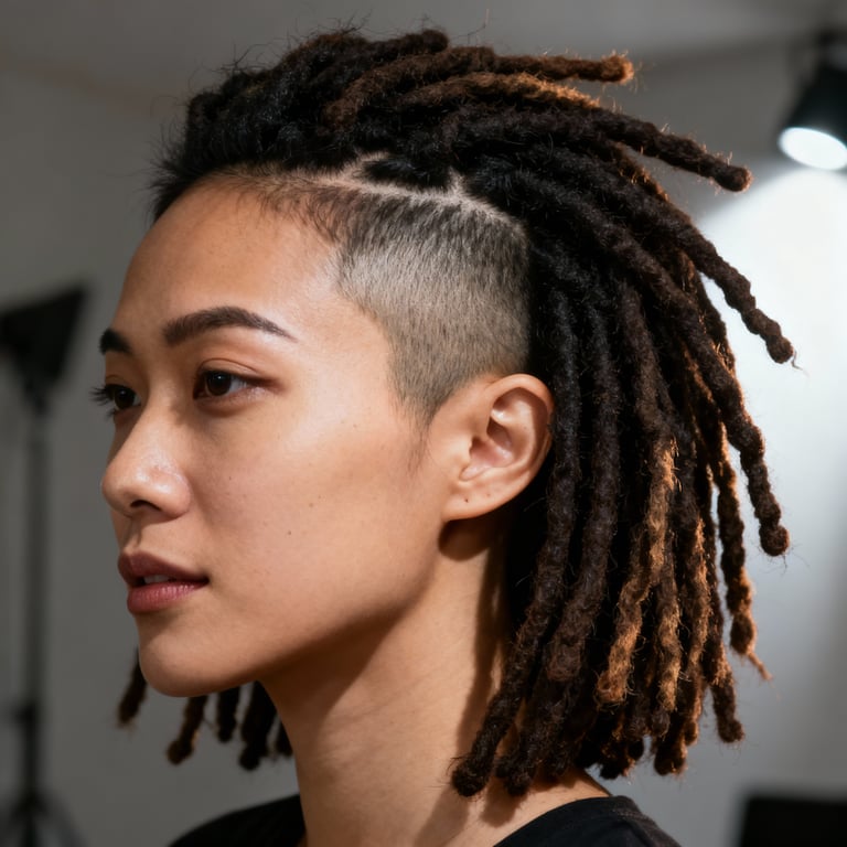 starter locs on straight hair, low version.