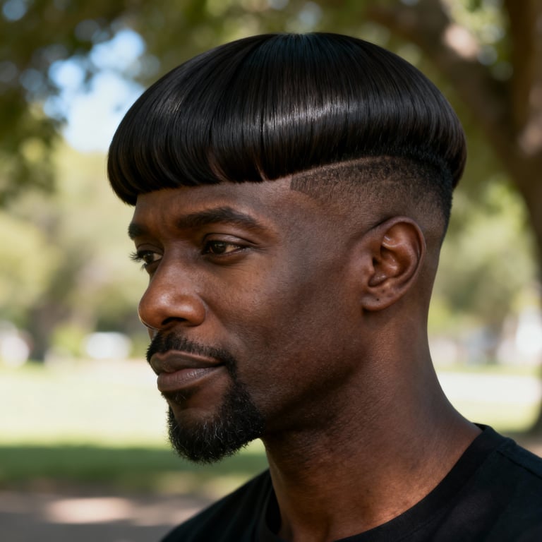 layered pageboy haircut on straight hair, low version.