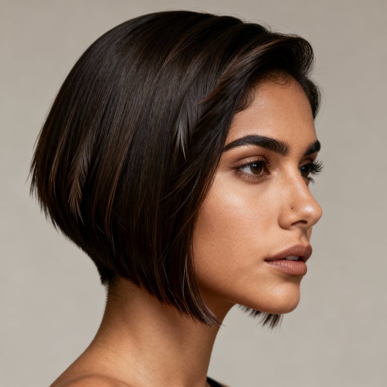 feathered haircut on straight hair, low version.