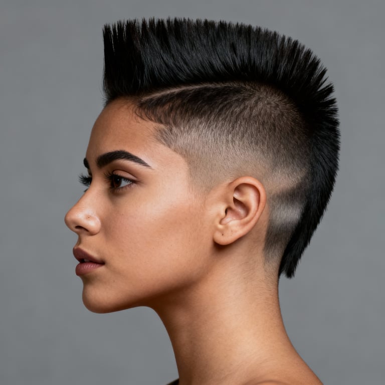 mohawk on straight hair, low version.