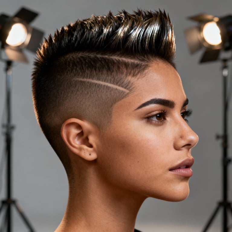mohawk fade on straight hair, low version.