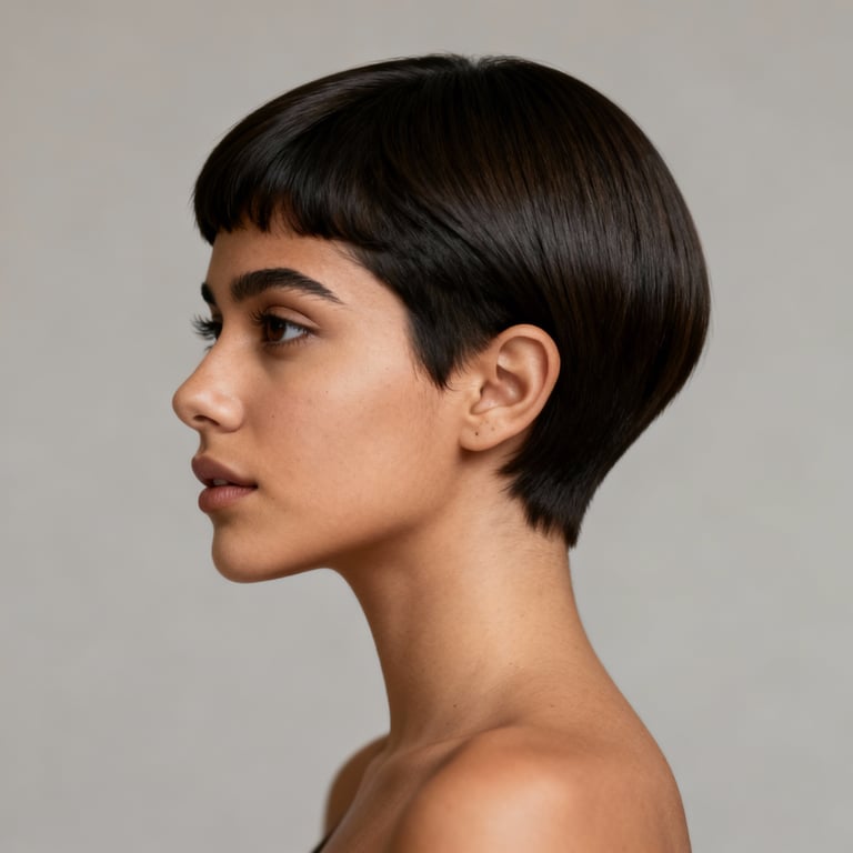 pixie haircuts on straight hair, low version.