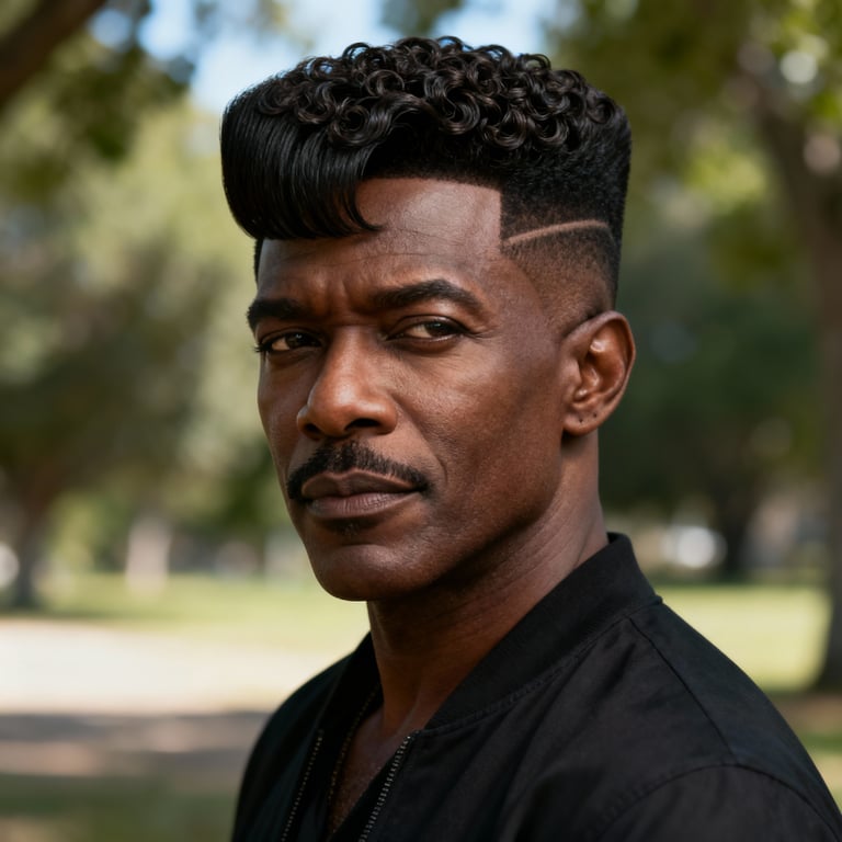 wedge haircut 80s on straight hair, low version.