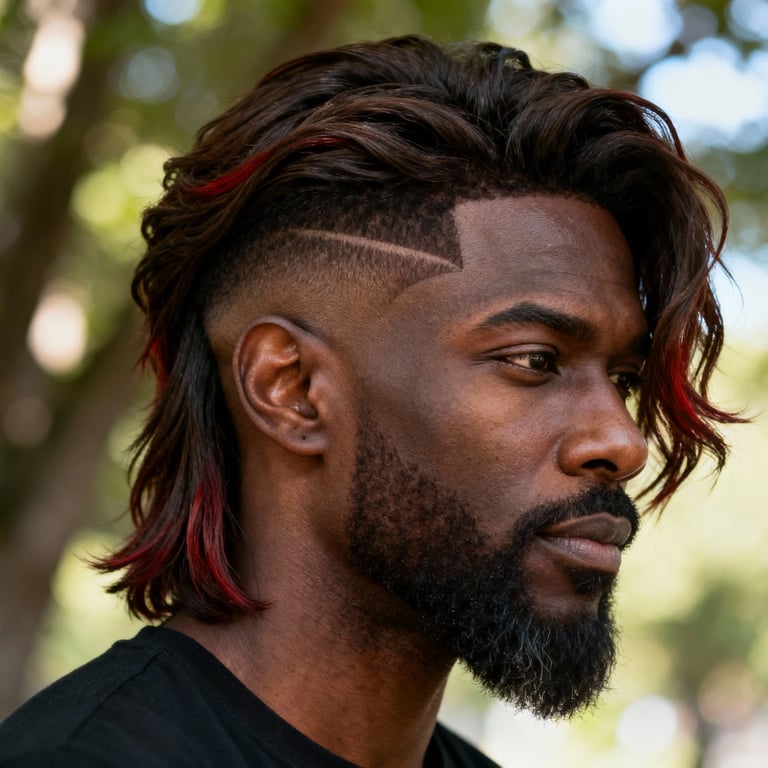 wolf cut long hair on straight hair, low version.