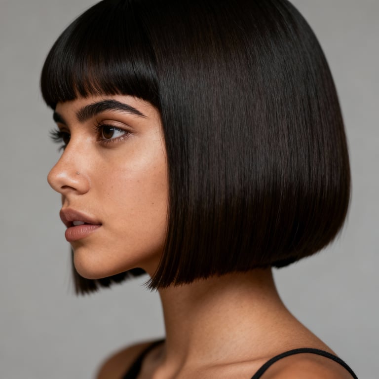 bob hair on straight hair, low version.