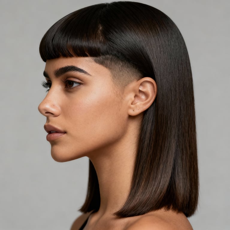 long ivy league haircut on straight hair, low version.