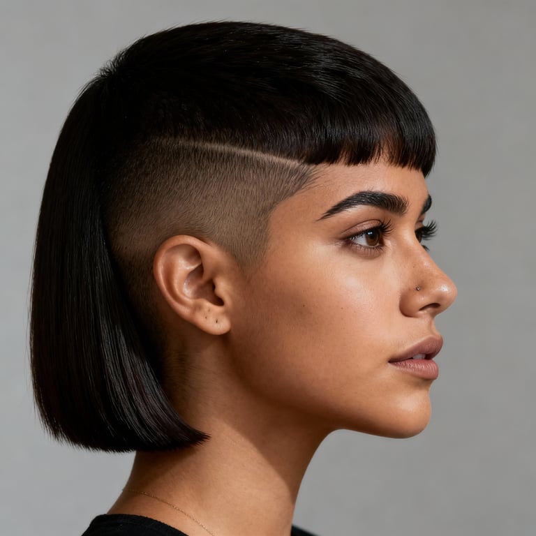 undercut haircut on straight hair, low version.
