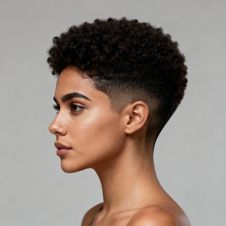 short natural hair afro hairstyles on straight hair, low version.