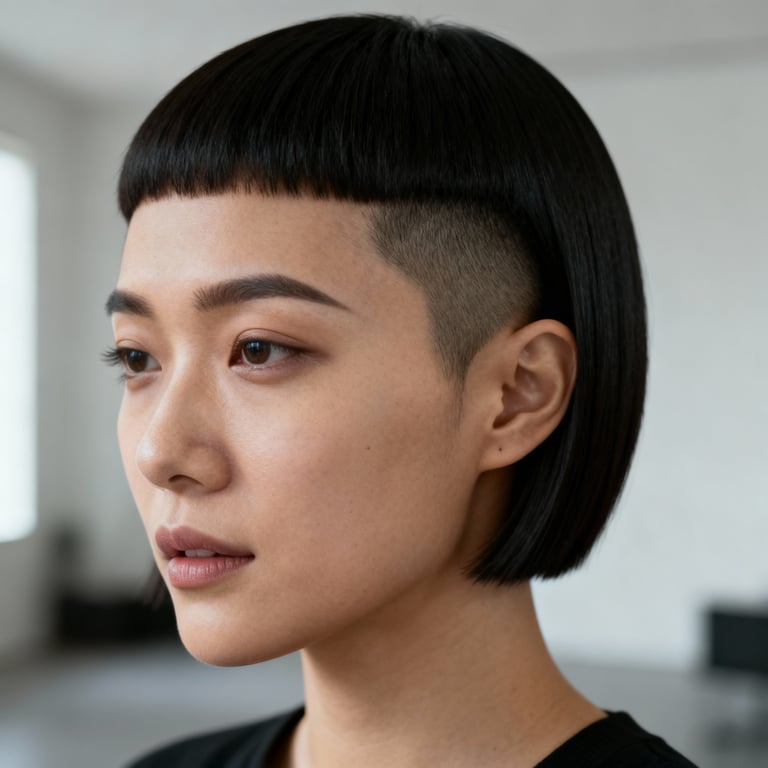 crew cut fade on straight hair, low version.