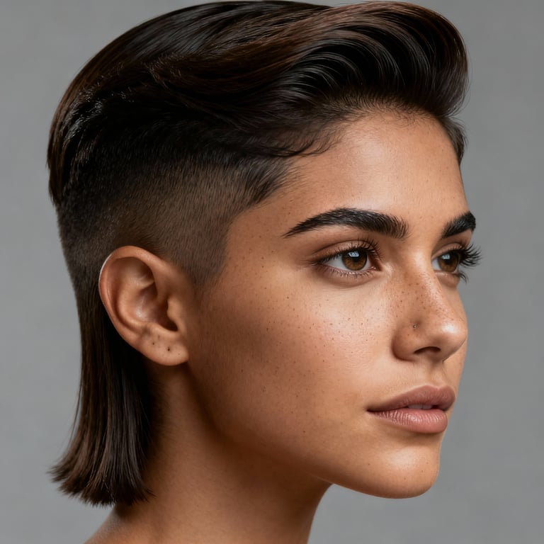 quiff hair on straight hair, low version.