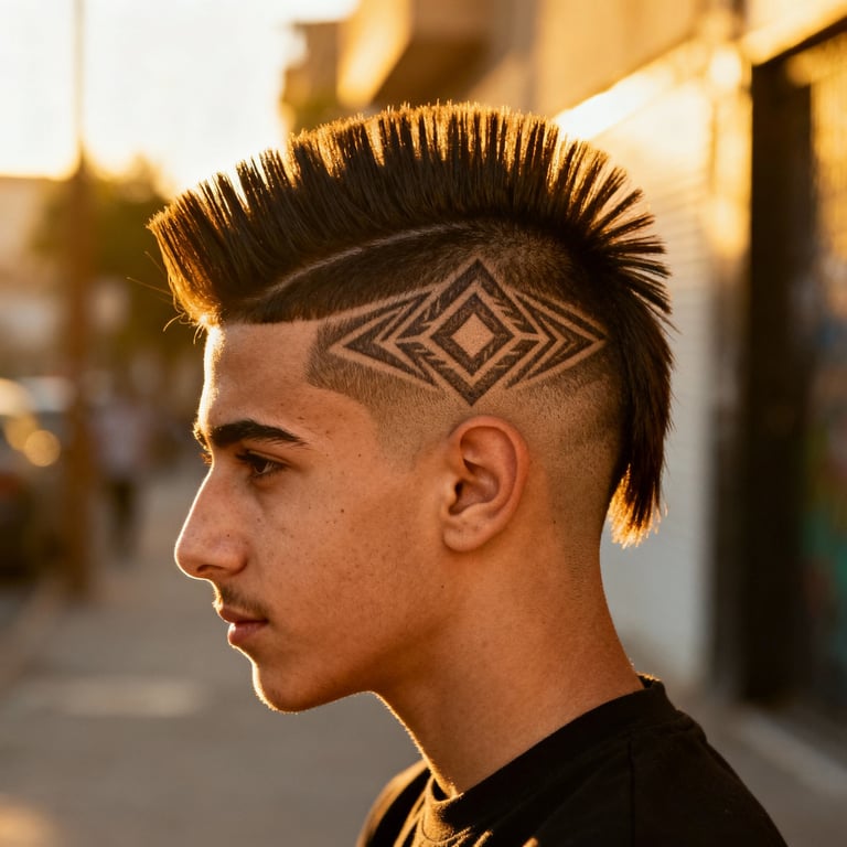 High Burst Fade Mullet Curly