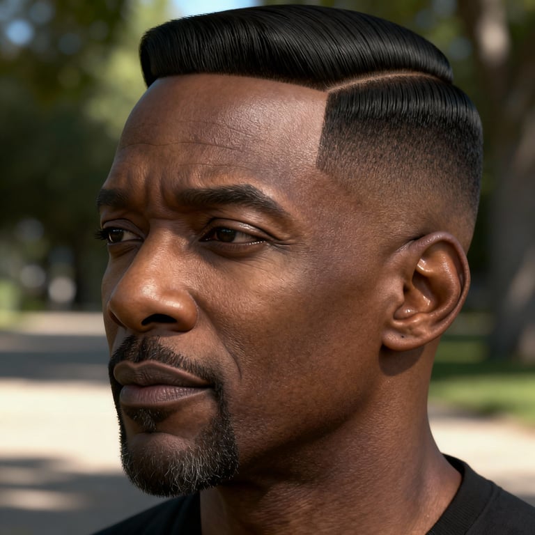 middle part men on straight hair, mid version.