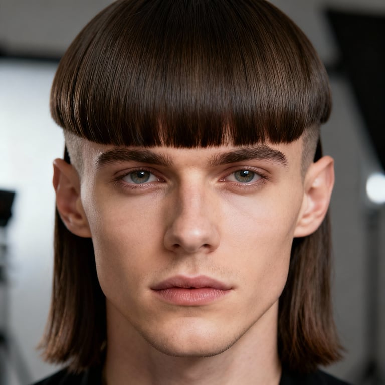 Long Curtain Bangs style example