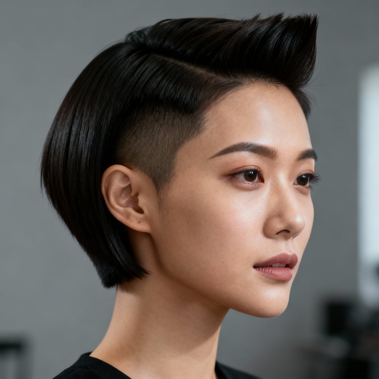 short quiff on straight hair, low version.