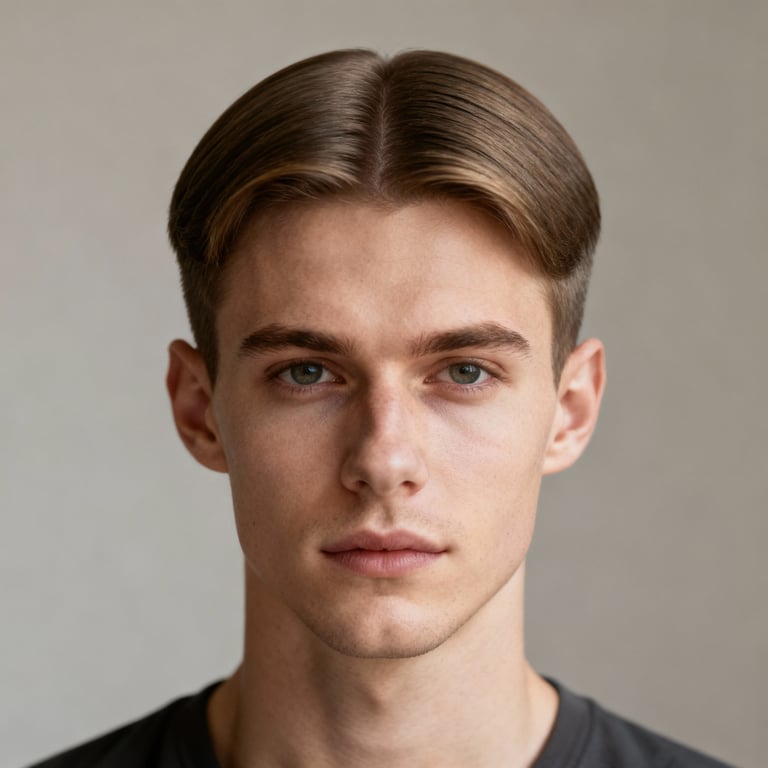 Middle Part Hair Men style example