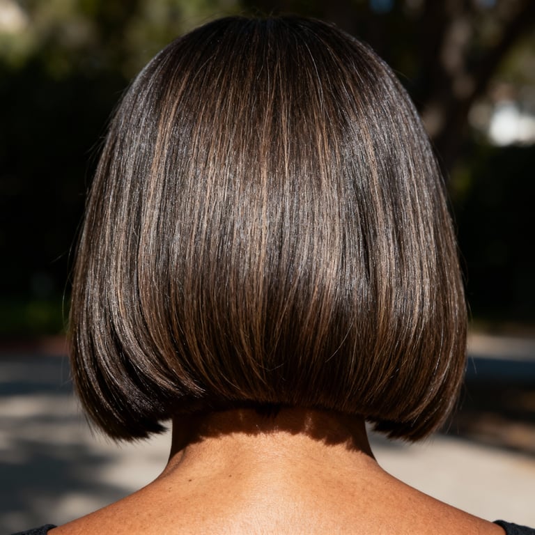 fine hair layered bob for thin hair on straight hair, low version.