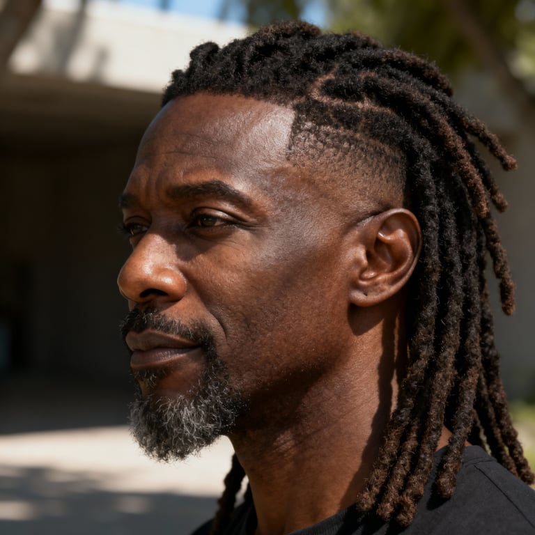 island twists on straight hair, low version.