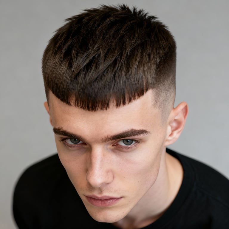 wolf cut on straight hair, low version.