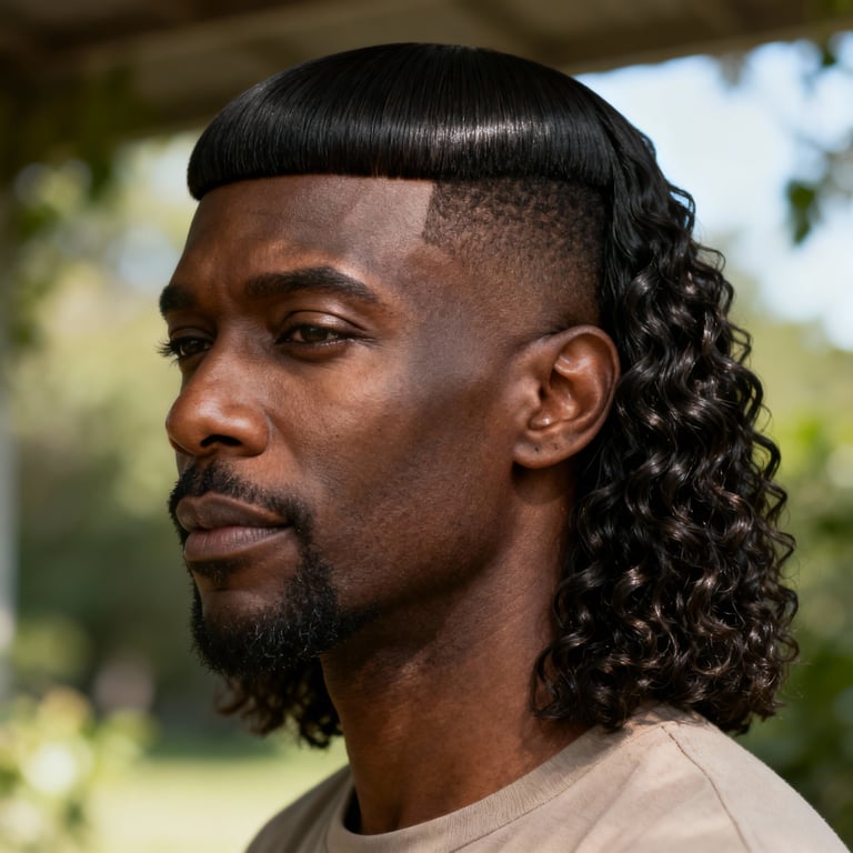 side part shoulder length blunt cut on straight hair, low version.