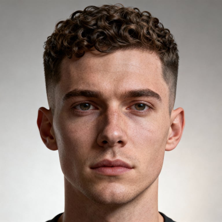 Low Taper Curly Hair style example