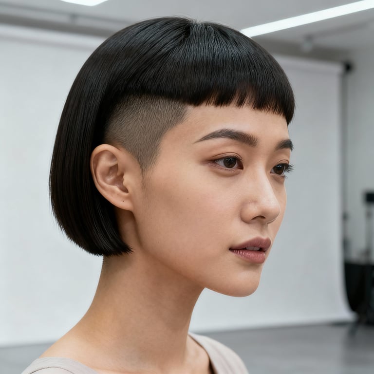 undercut on straight hair, low version.