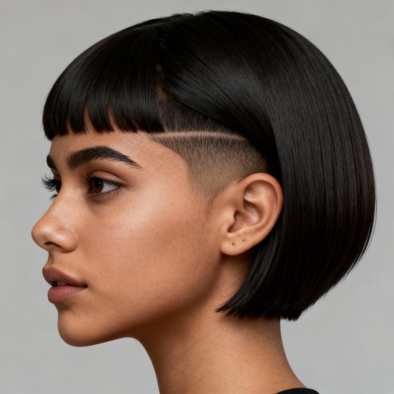 short octopus haircut on straight hair, low version.