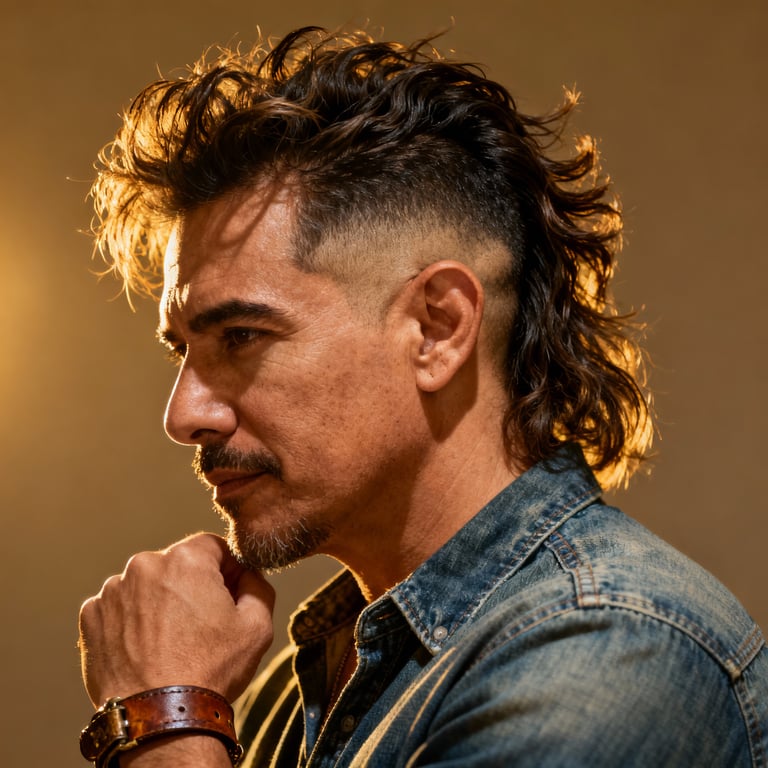 High Burst Fade Mullet