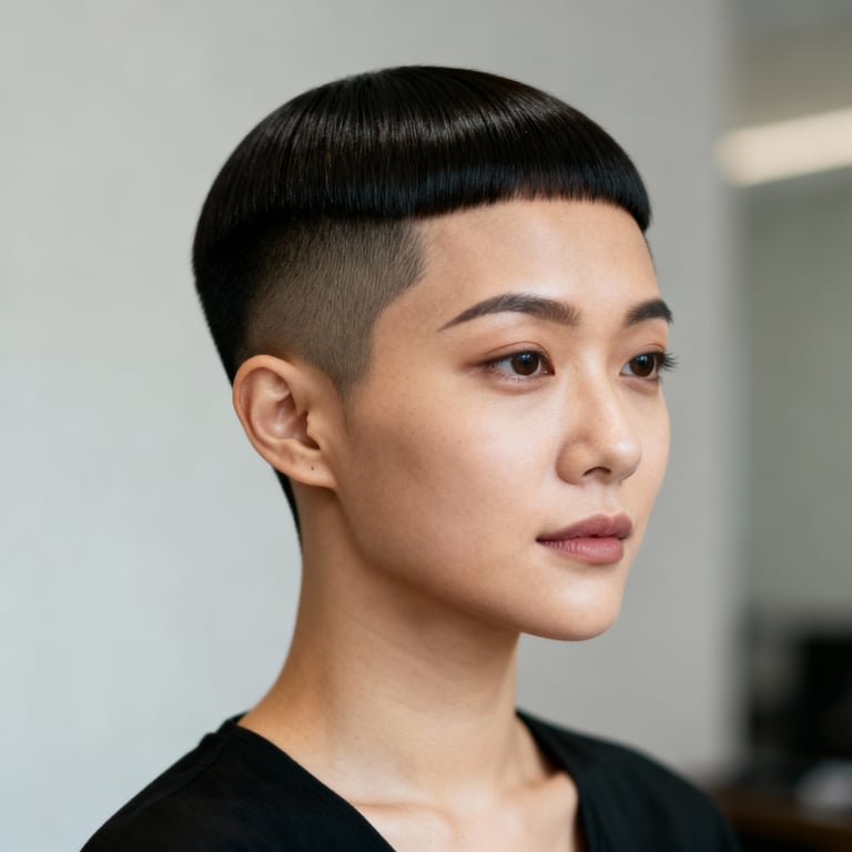 8 guard buzz cut on straight hair, low version.
