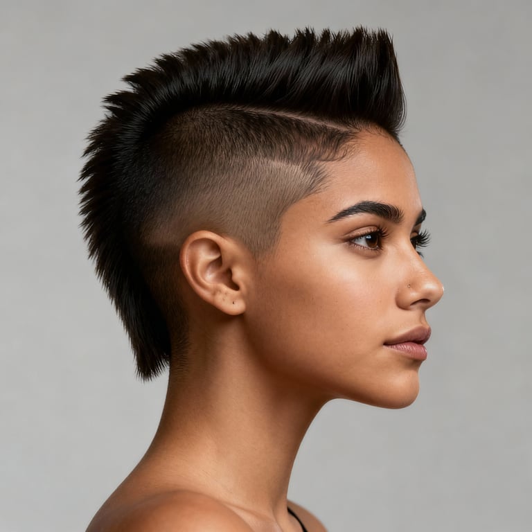 mohawk mountain on straight hair, low version.