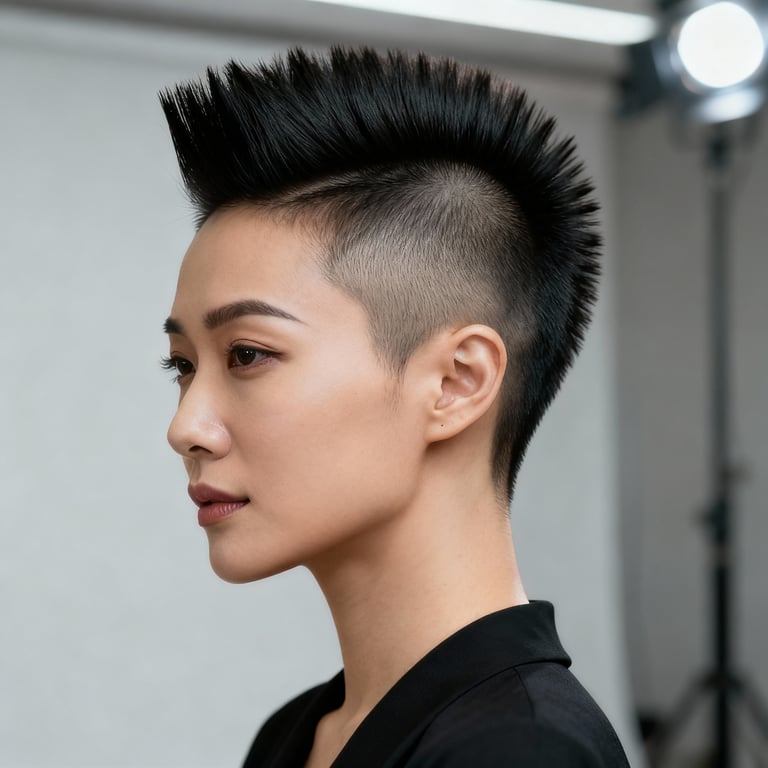 mohawk on straight hair, low version.