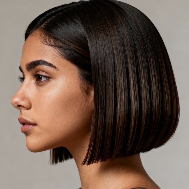 layered octopus haircut on straight hair, low version.