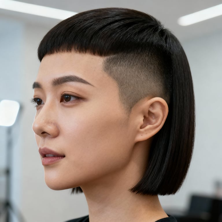 mid fade on straight hair, mid version.