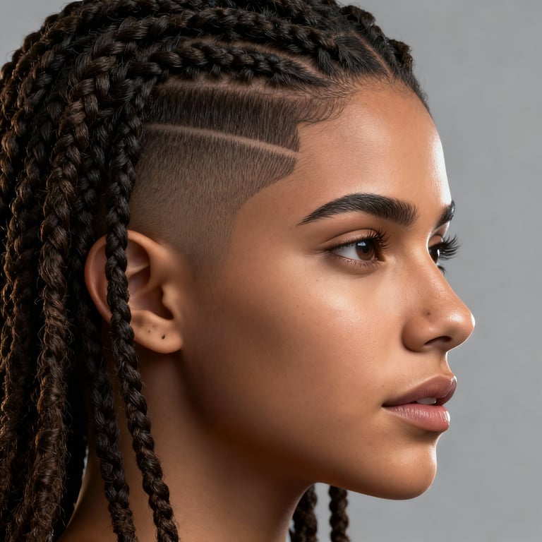 island twists on straight hair, low version.