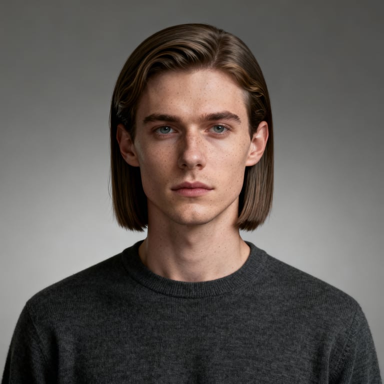 Side Part Shoulder Length Blunt Cut style example
