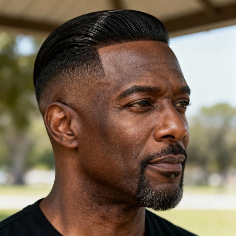 middle part men on straight hair, mid version.