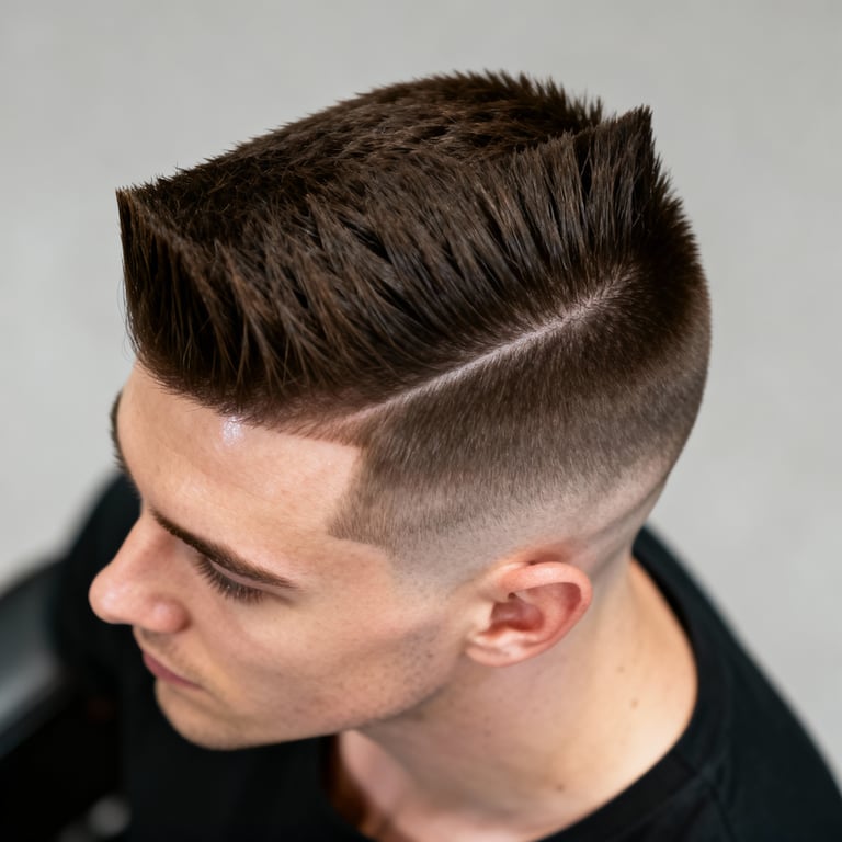 faux hawk on straight hair, low version.