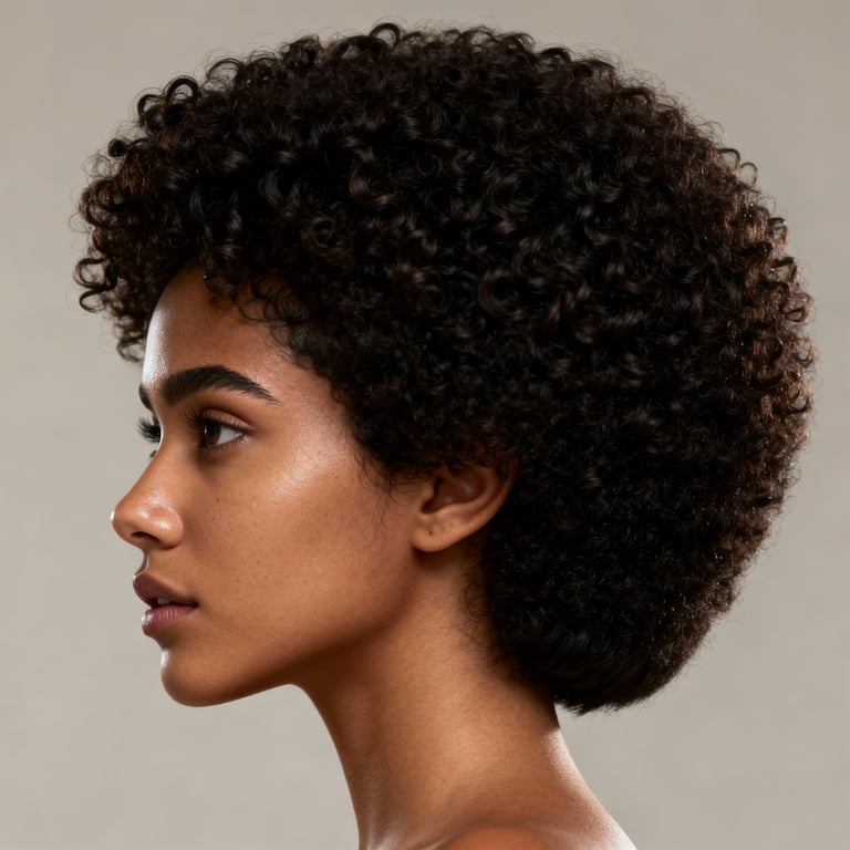 afro hair on straight hair, low version.