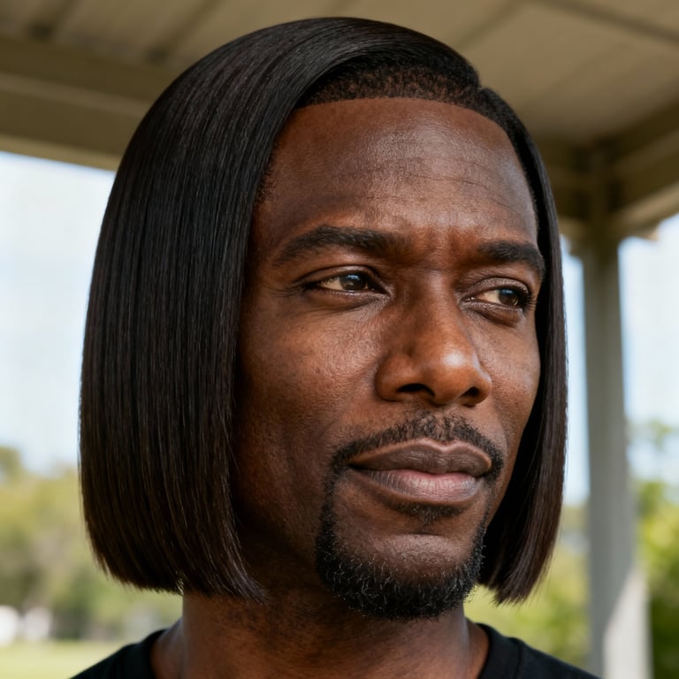 straight hair on straight hair, low version.