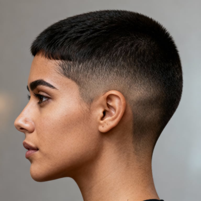 mens crew cut on straight hair, low version.