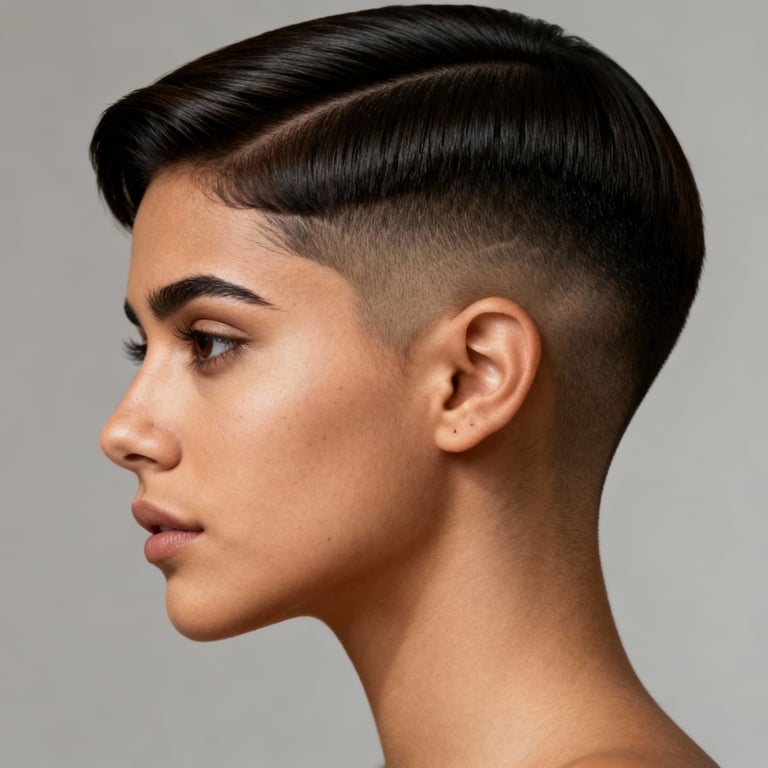 side part haircut men on straight hair, low version.