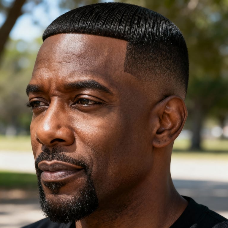 short ivy league haircut on straight hair, low version.