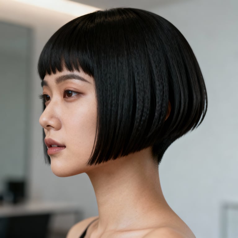 short octopus haircut on straight hair, low version.