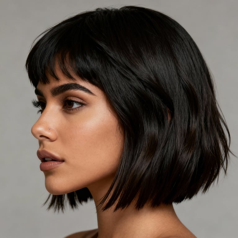 wolf cut on straight hair, low version.