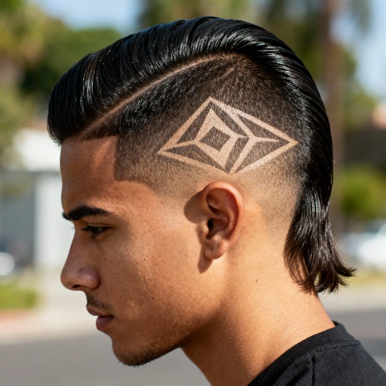 Low Burst Fade Mullet