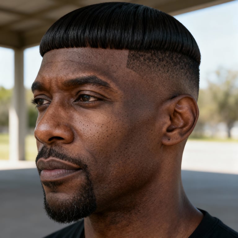 bangs on straight hair, low version.