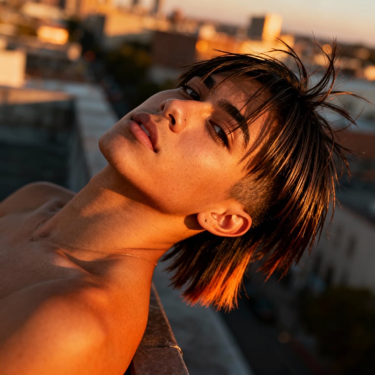 Skin Burst Fade Mullet Straight