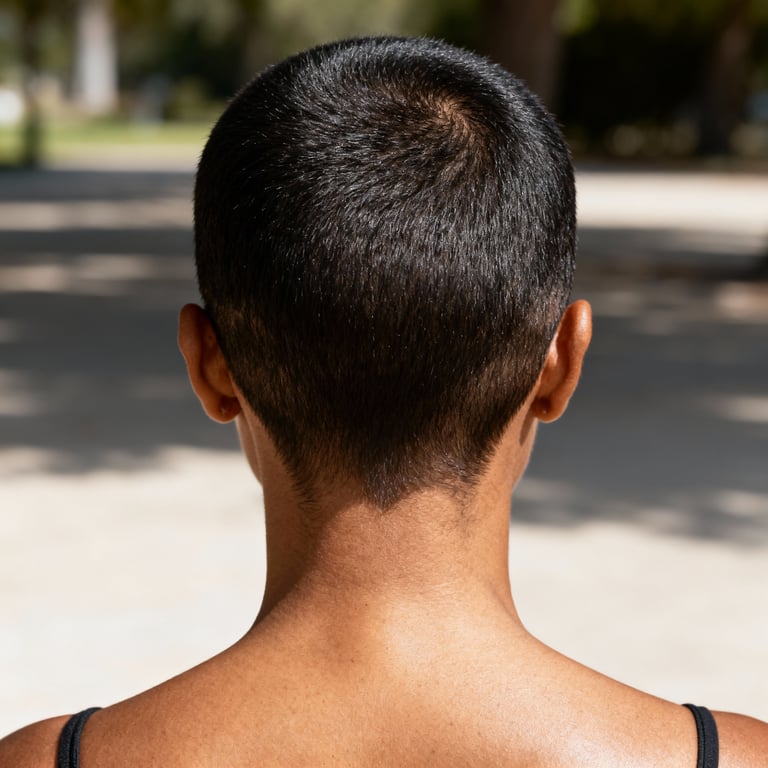 crew cut on straight hair, low version.