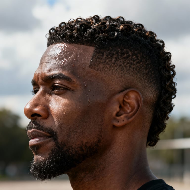 taper faux hawk back on straight hair, low version.